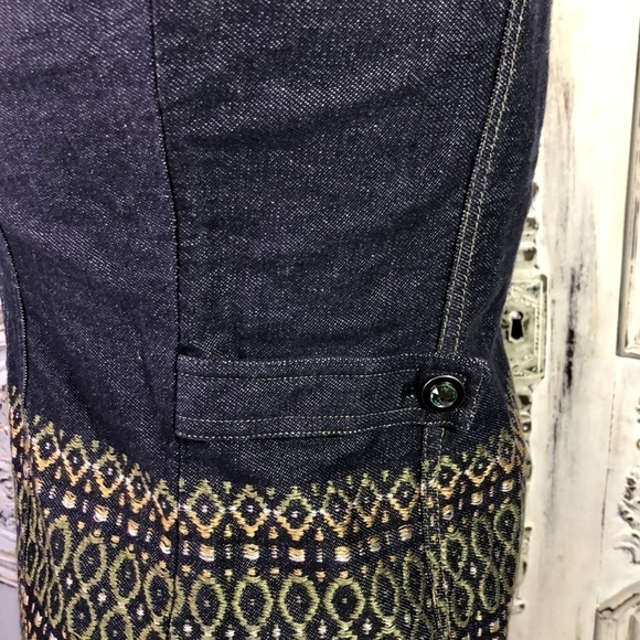 I echo Sleeveless Embroidered Long Line Jean Vest Size XS-S - Picture 8 of 11